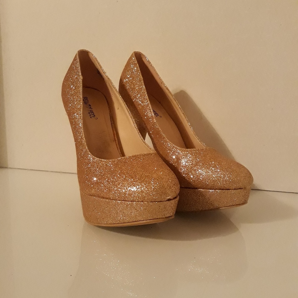 BEAUTY HEEL-Gold Women's shoes side 8